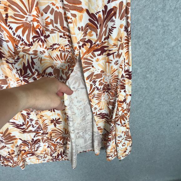 Joie Dress Medium Brown Floral Halter‎ Maxi Pleated Slit Neutral Sundress Resort - Picture 4 of 13